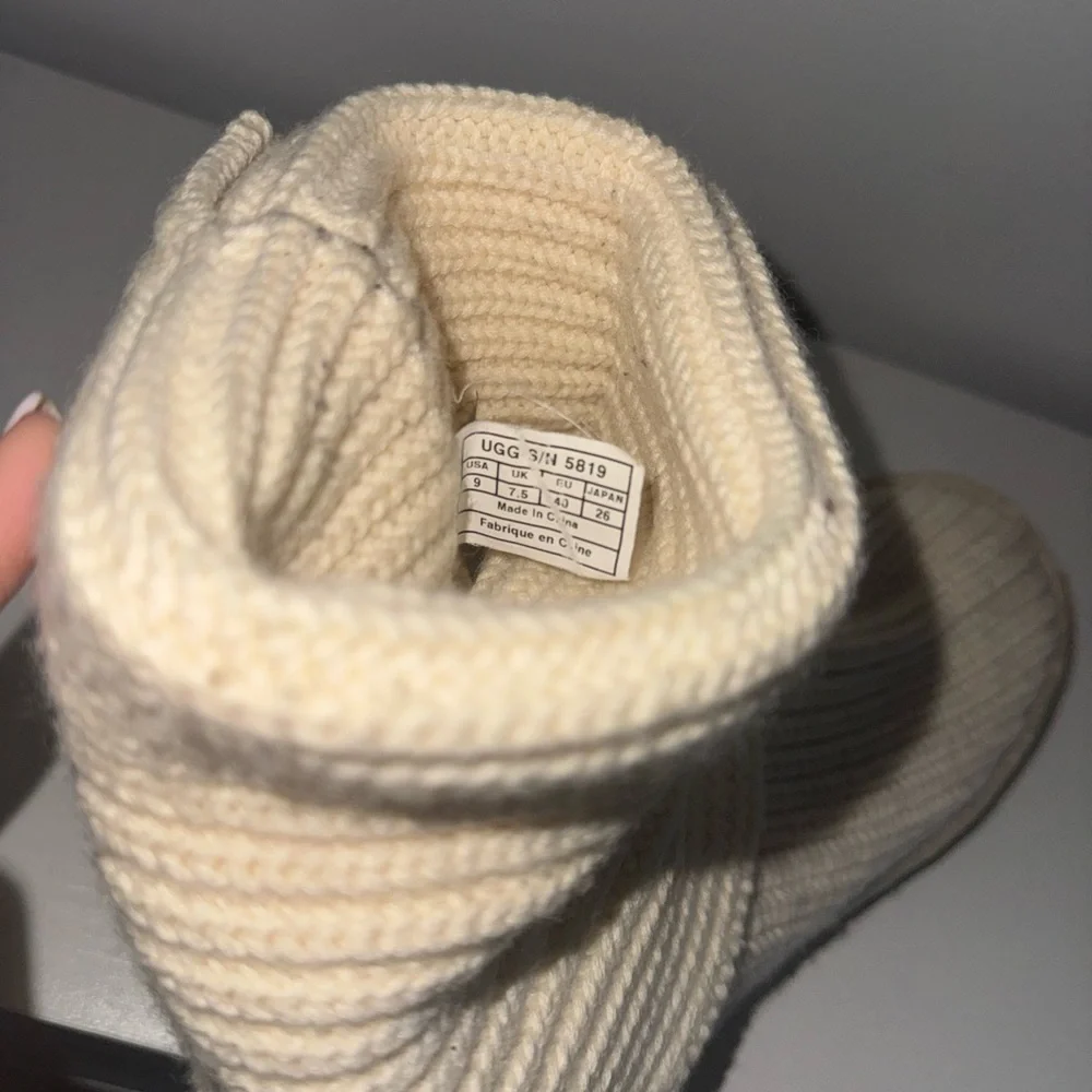 UGG Classic Cardy Boots Cream Knit Classic Short or Tall Boots